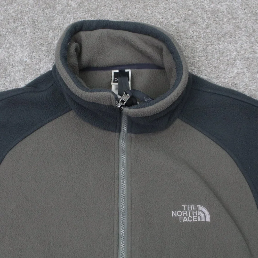 The North Face Sweatshirt Mens Large Gray Full Zip Long Sleeve Fleece Jacket TNF